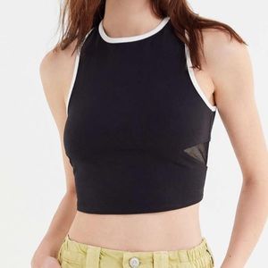Black urban outfitters Briana tank cross mesh